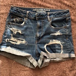 American Eagle Stretch High Rise Shortie Short